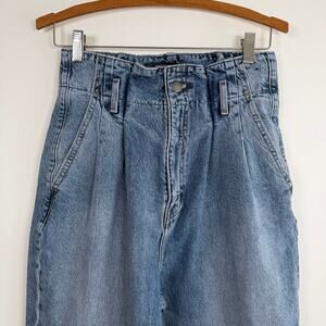 Abercrombie & Fitch Mom Jeans High Rise Straight Paperbag Light Wash A&F Size 27